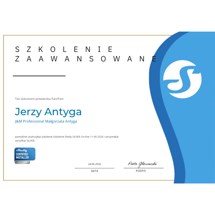 Certyfikat Instalatora Shelly